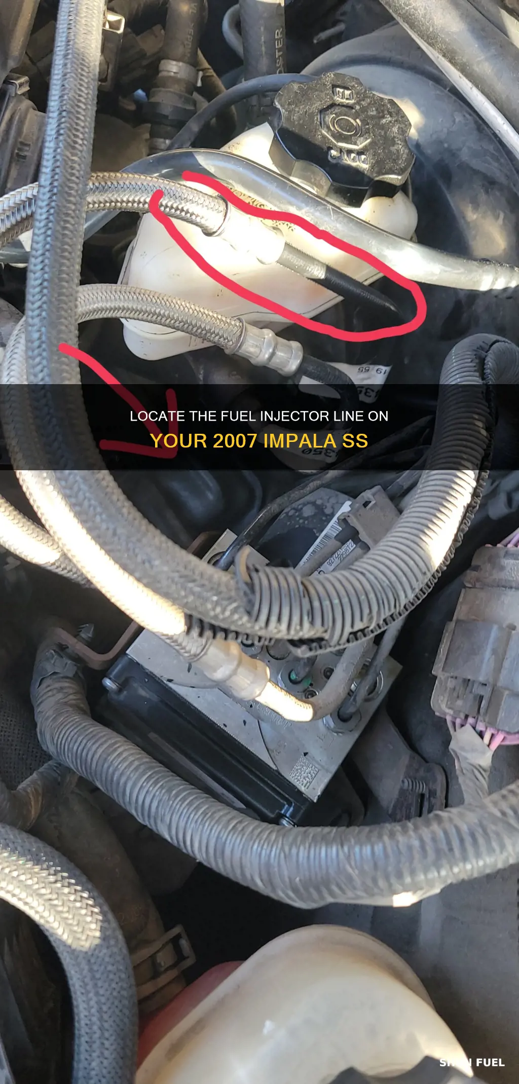 where is fuel injector line on 2007 impala ss