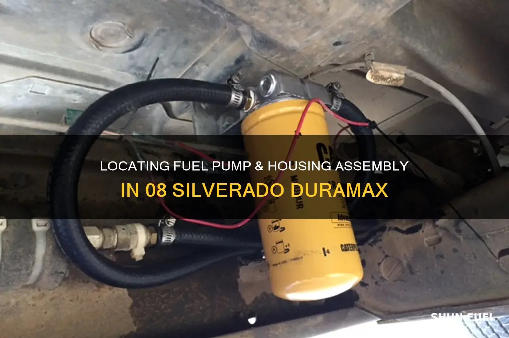 where is fuel pump and housing assembly 08 silverado duramax