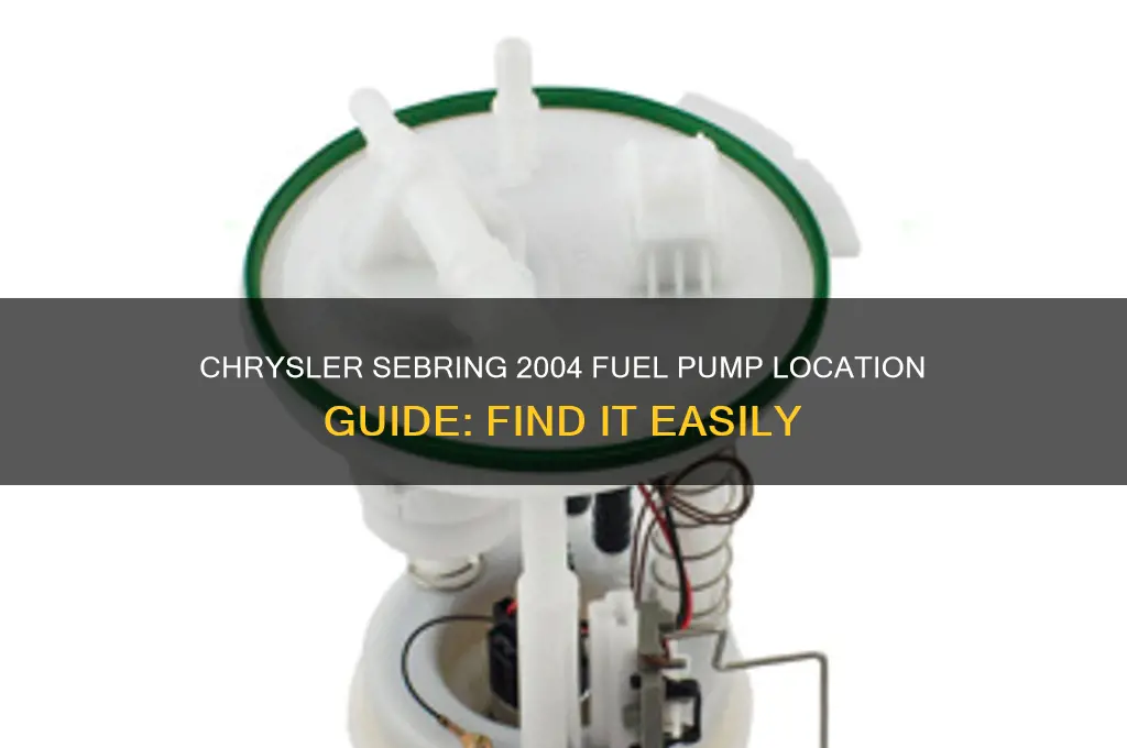 where is fuel pump located on 2004 chrysler sebring