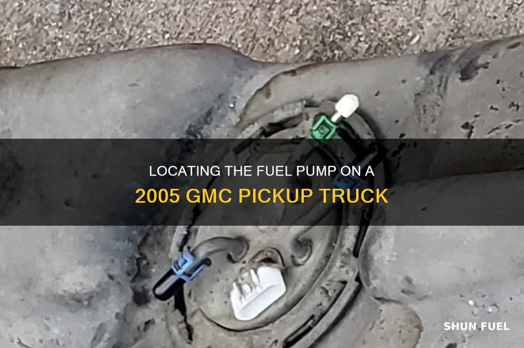 where is fuel pump on 2005 gmc pu