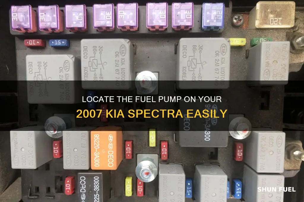 where is fuel pump on 2007 kia spectra
