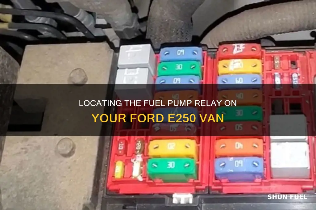 where is fuel pump relay on e250