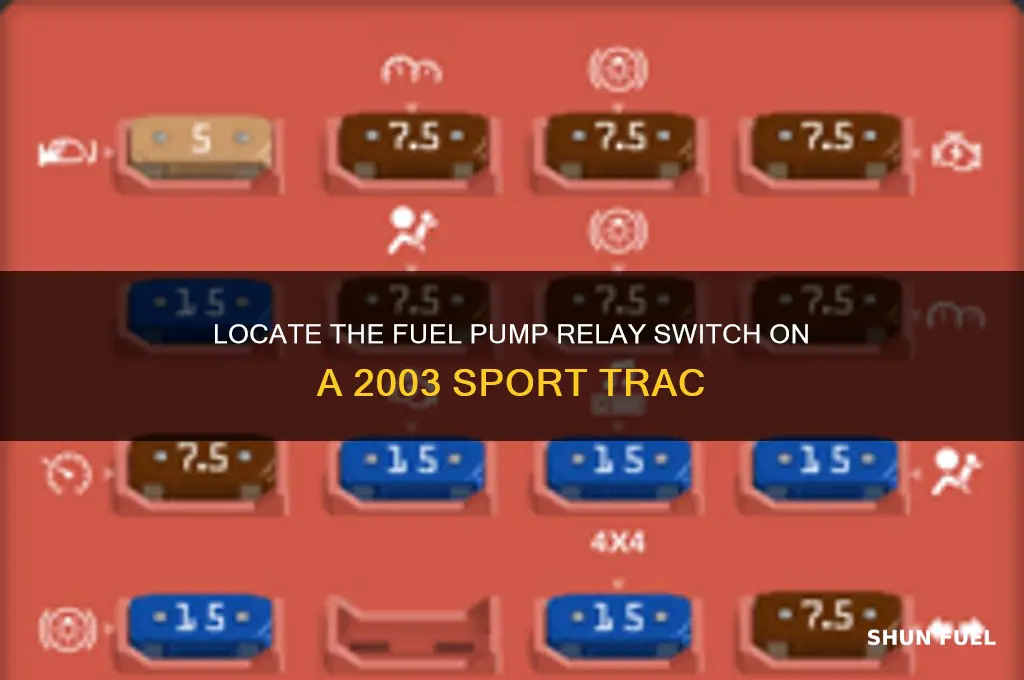 where is fuel pump relay switch on 2003 sport trac
