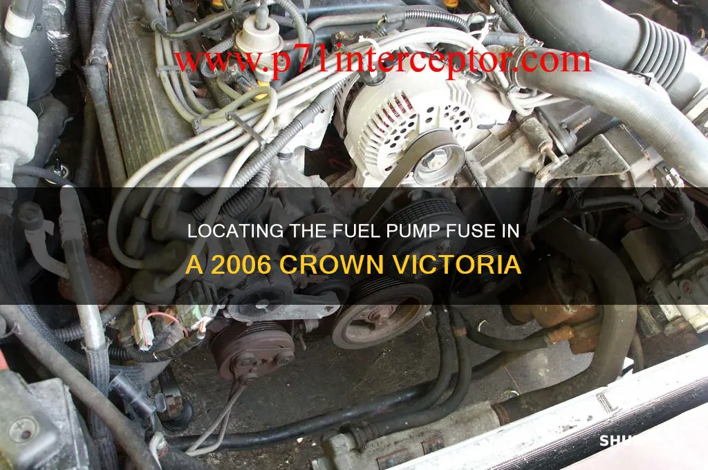 where is fuse for fuel pump on 2006 crown victoria