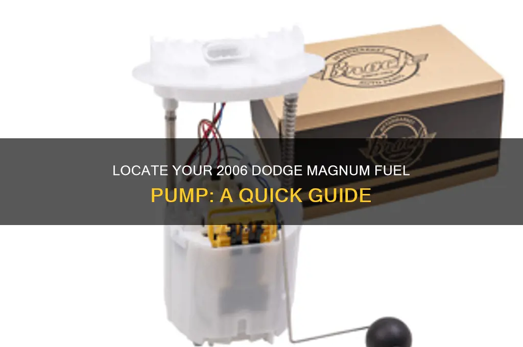 where is my 2006 dodge magnum fuel pump location