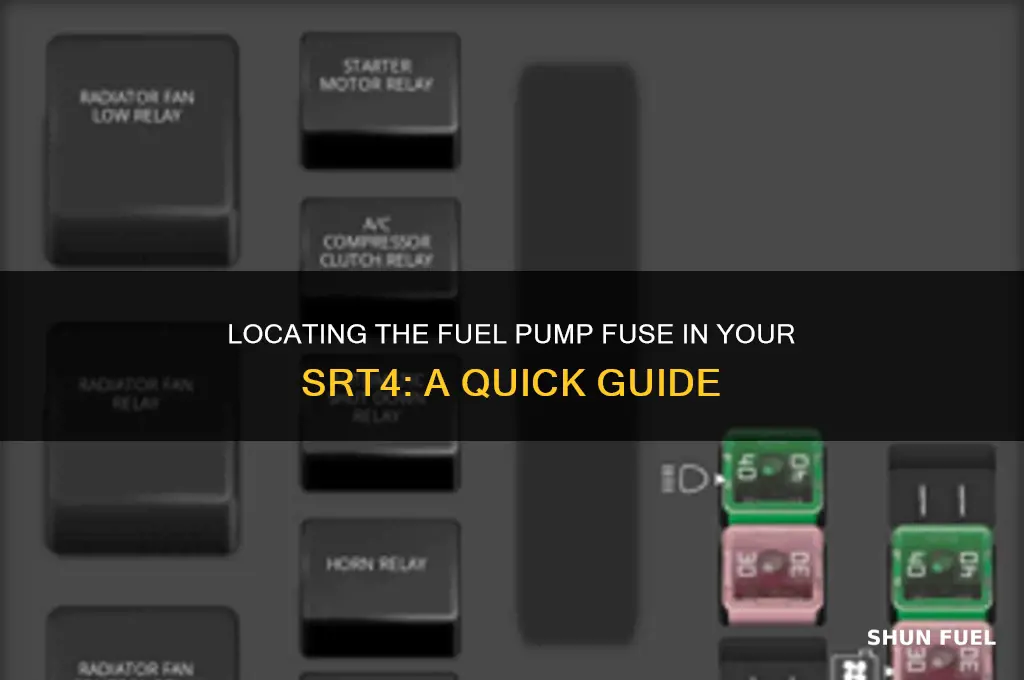 where is rhe fuel pump fuzse ln srt4