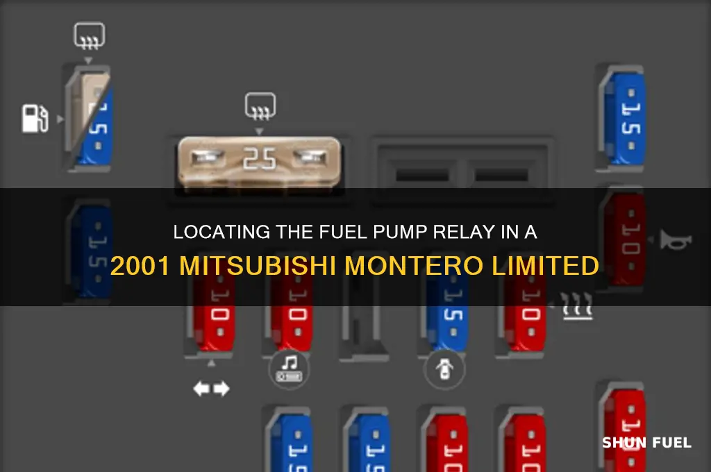 where is the 2001 mitsubishi montero limited fuel pump relay