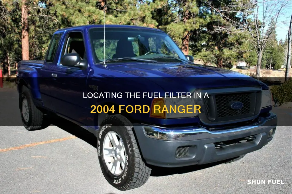 where is the 2004 ford ranger fuel filter located