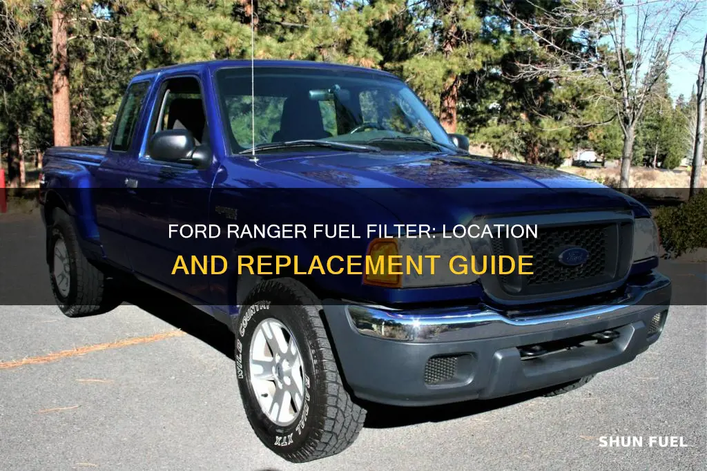 where is the 2004 ford ranger fuel filter plac