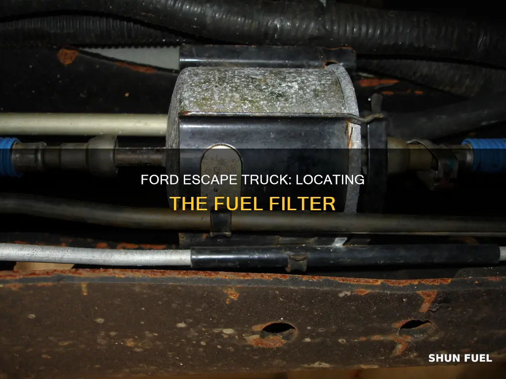 where is the fuel filter in 2002 ford escape truck