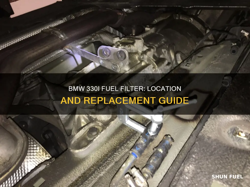 where is the fuel filter located on a bmw 330i