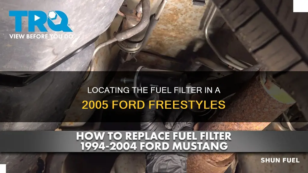 where is the fuel filter on 2005 ford freestye