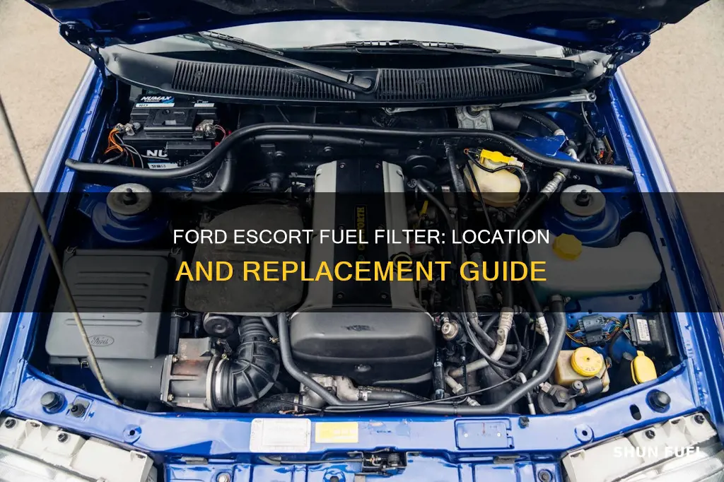 where is the fuel filter on a 1995 ford escort