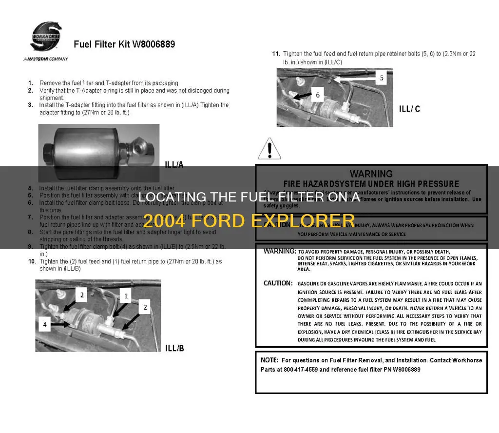 where is the fuel filter on a 2004 ford explorer