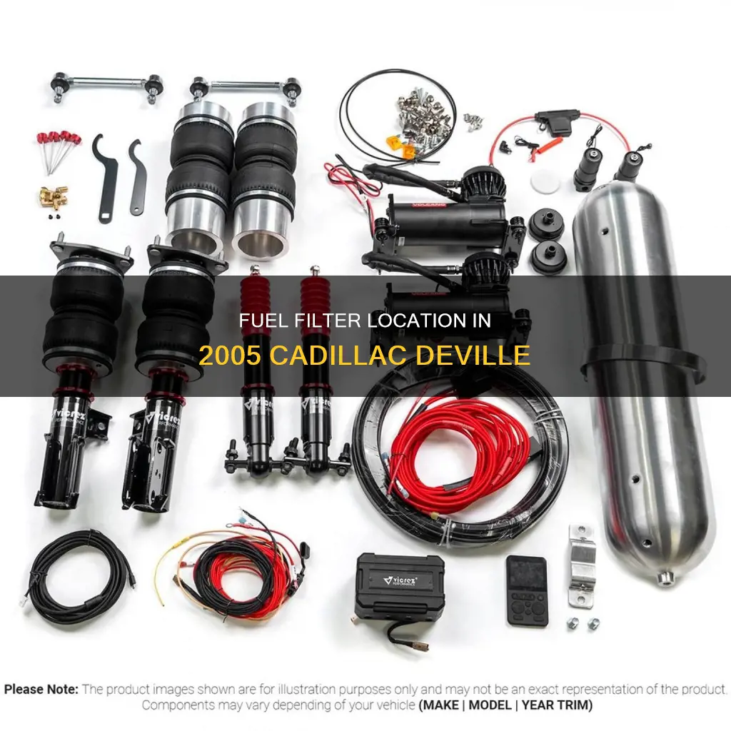 where is the fuel filter on a 2005 cadillac deville