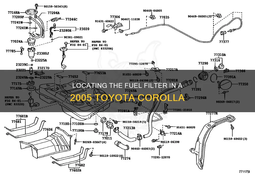 where is the fuel filter on a 2005 toyota corolla