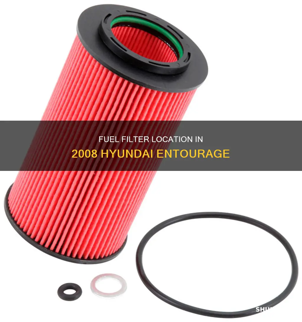 where is the fuel filter on a 2008 hyundai entourage