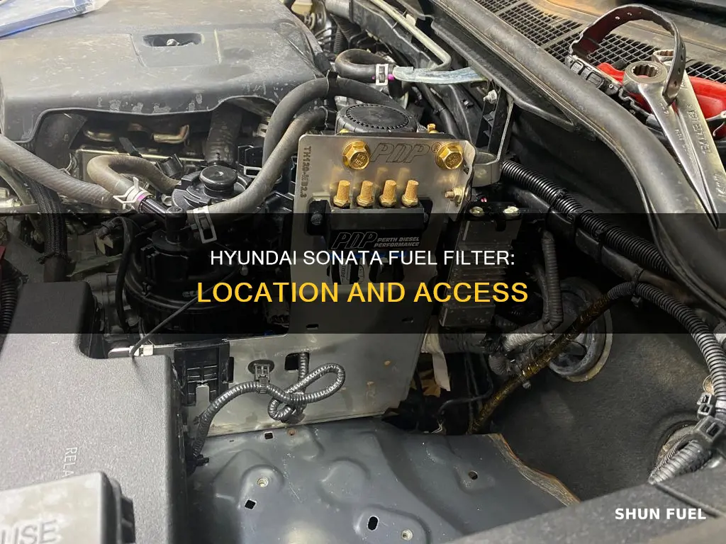 where is the fuel filter on a 2009 hyundai sonata