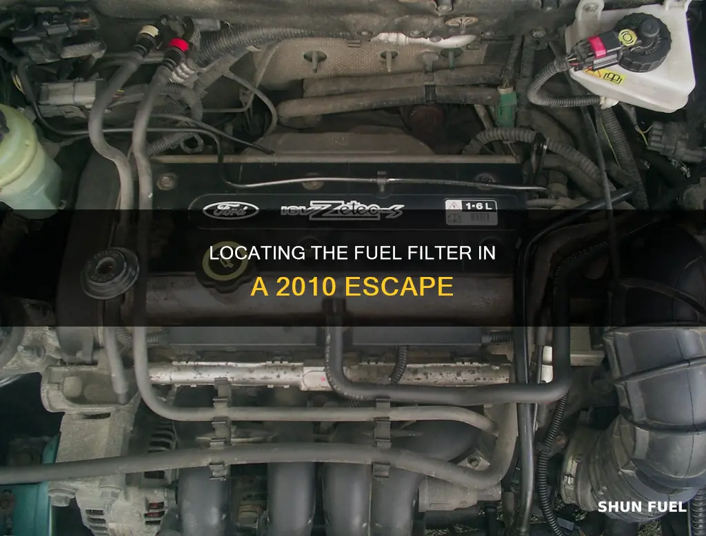 where is the fuel filter on a 2010 escape