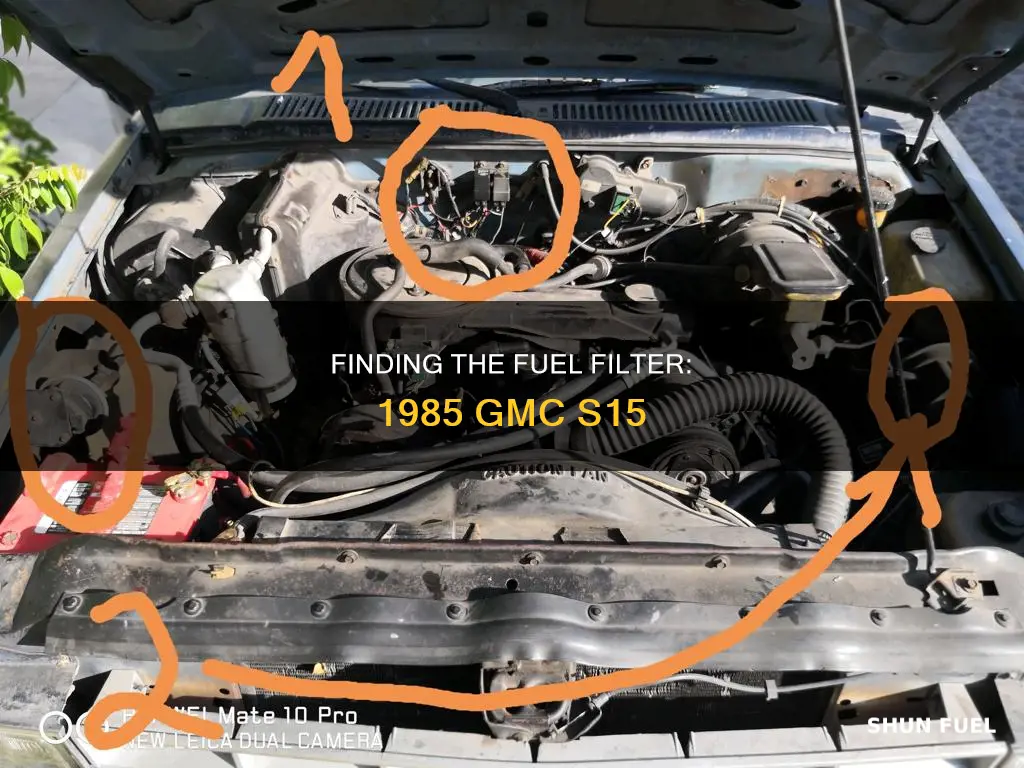 where is the fuel filter on a 85 gmc s15