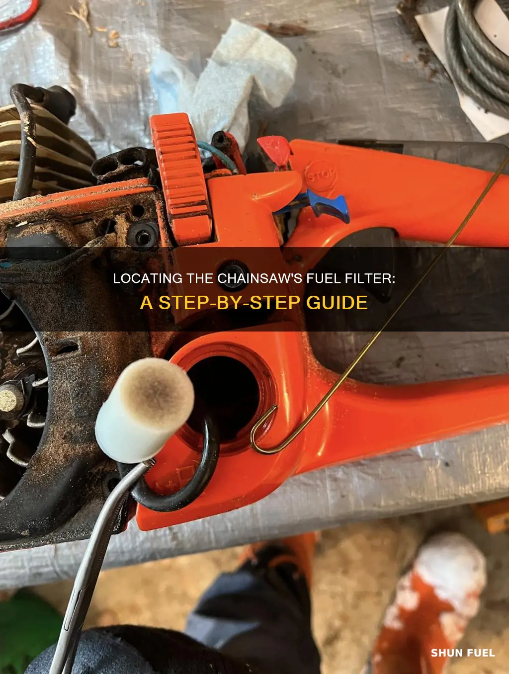where is the fuel filter on a chainsaw
