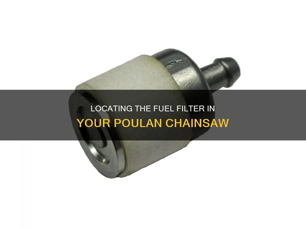 where is the fuel filter on a poulan chainsaw