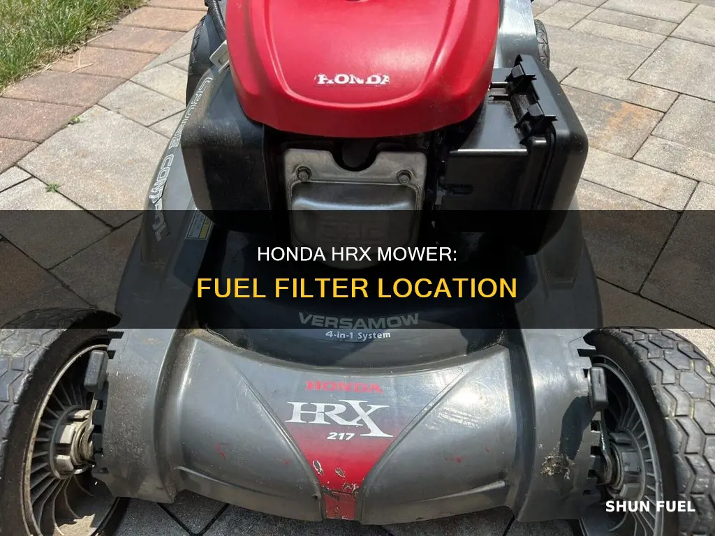 where is the fuel filter on honda hrx mower