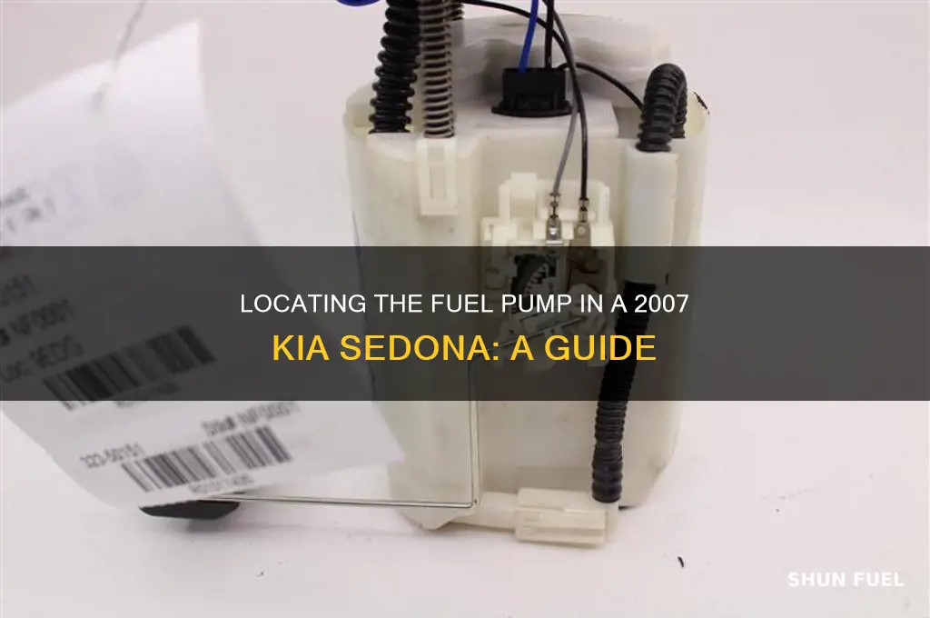 where is the fuel pump for 2007 kia sedona