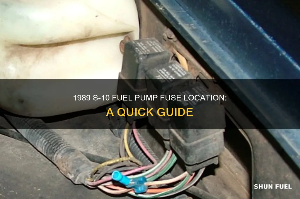 where is the fuel pump fuse for 1989 s-10