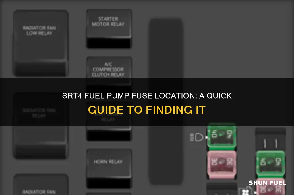 where is the fuel pump fuse on srt4
