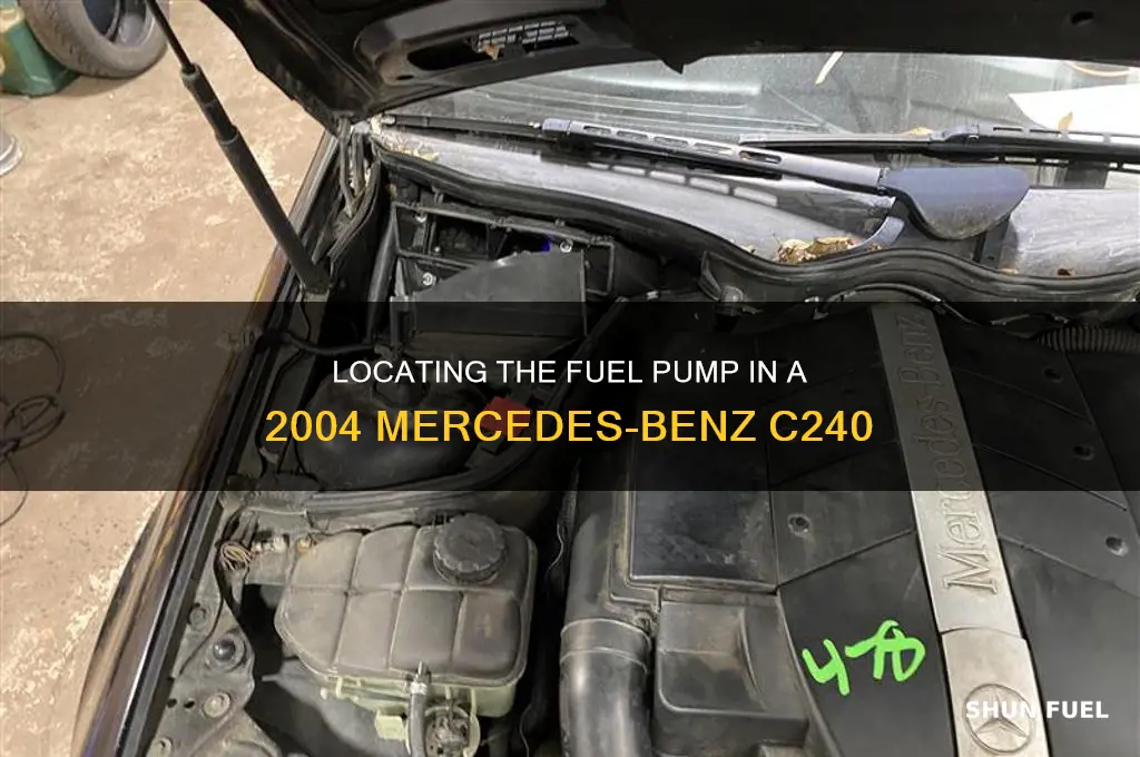where is the fuel pump in 2004 c240 mercedes benz