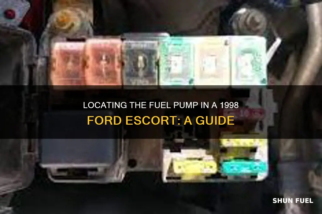 where is the fuel pump in a 1998 ford escort