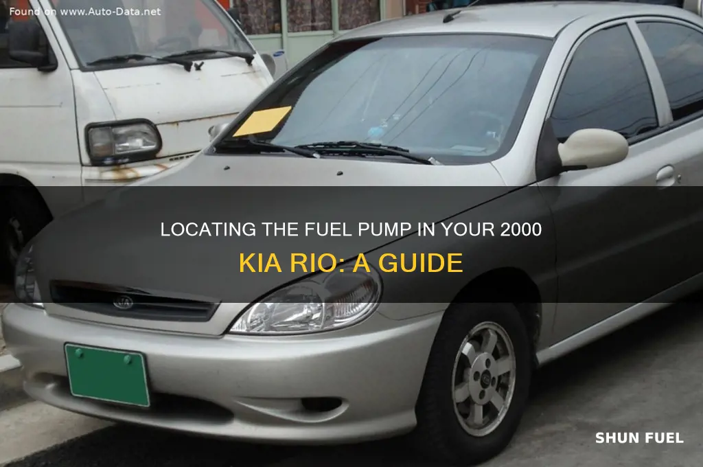 where is the fuel pump in a 2000 kia rio