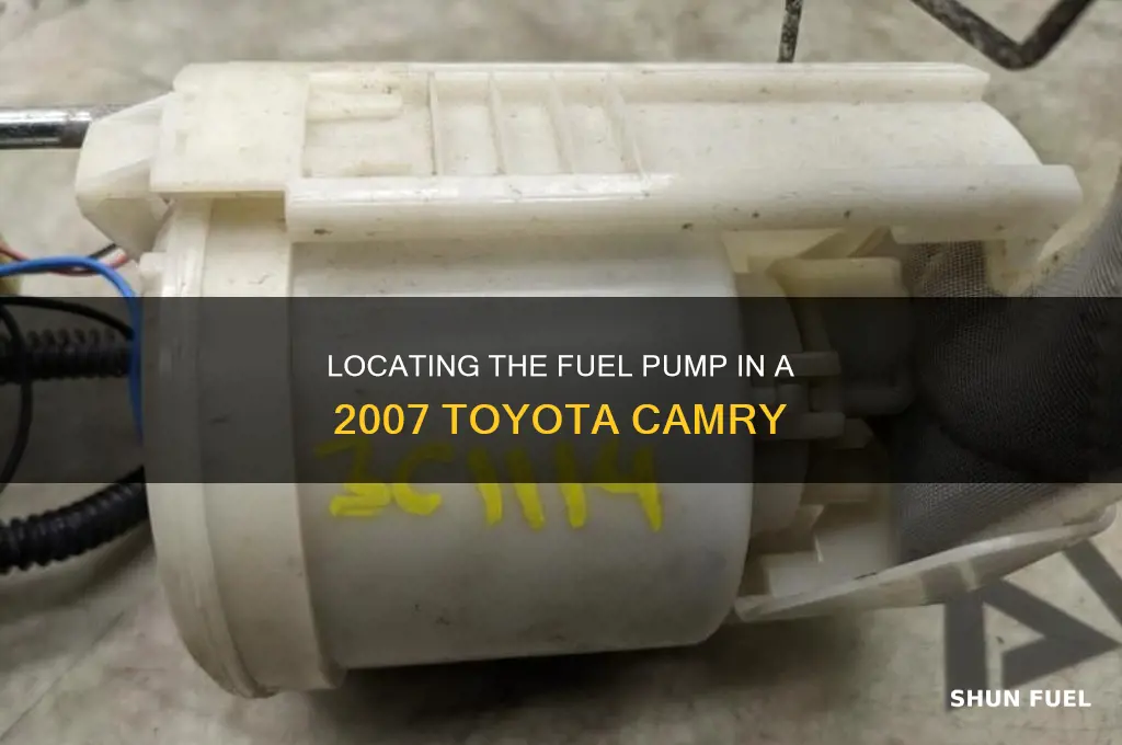 where is the fuel pump in a 2007 toyota camry