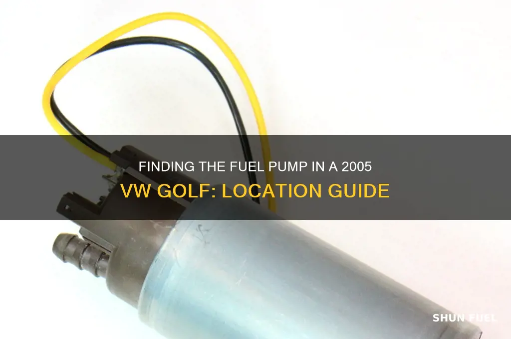 where is the fuel pump located on 2005 vw golf
