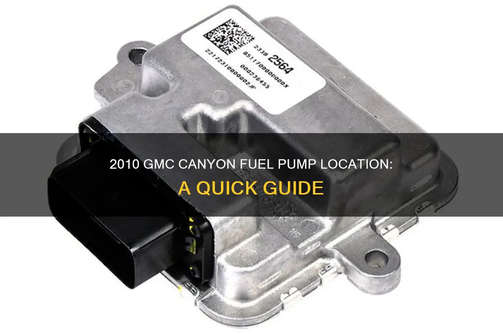 where is the fuel pump located on 2010 gmc canyon