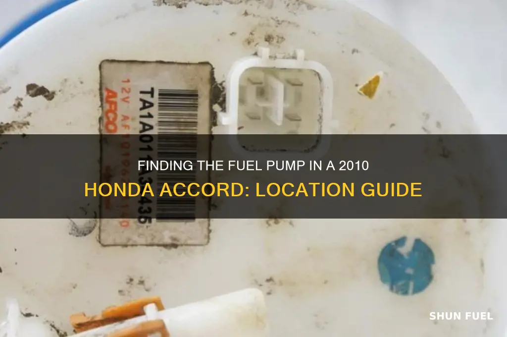 where is the fuel pump located on a 2010 accord