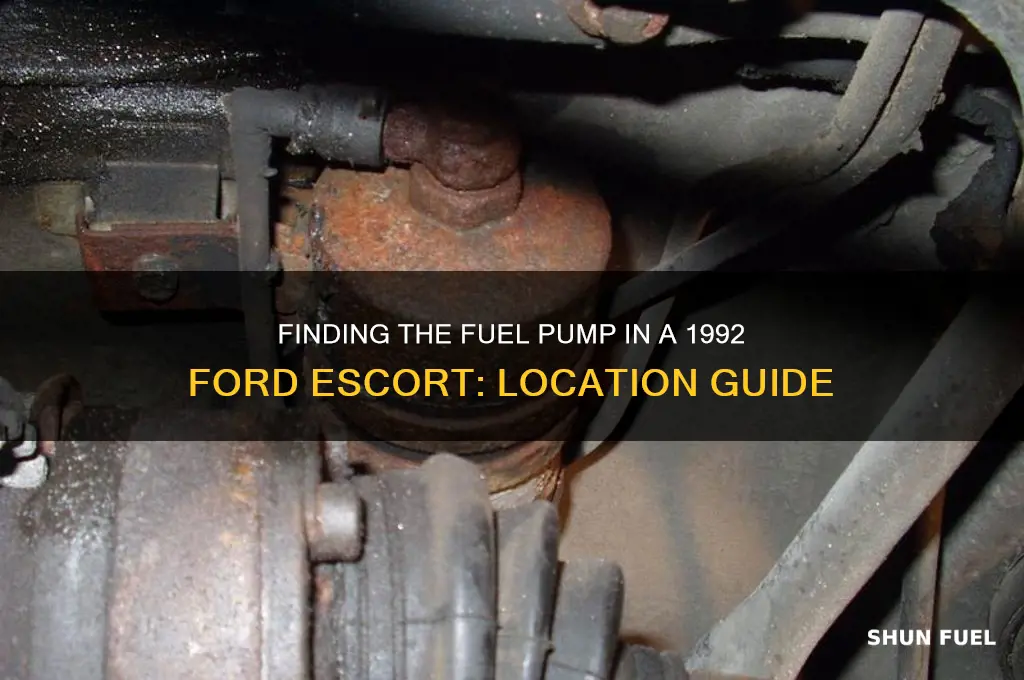 where is the fuel pump location on 1992 ford escort