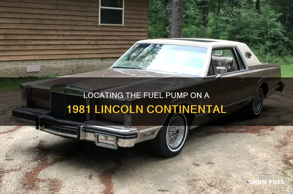 where is the fuel pump on 1981 lincoln continental