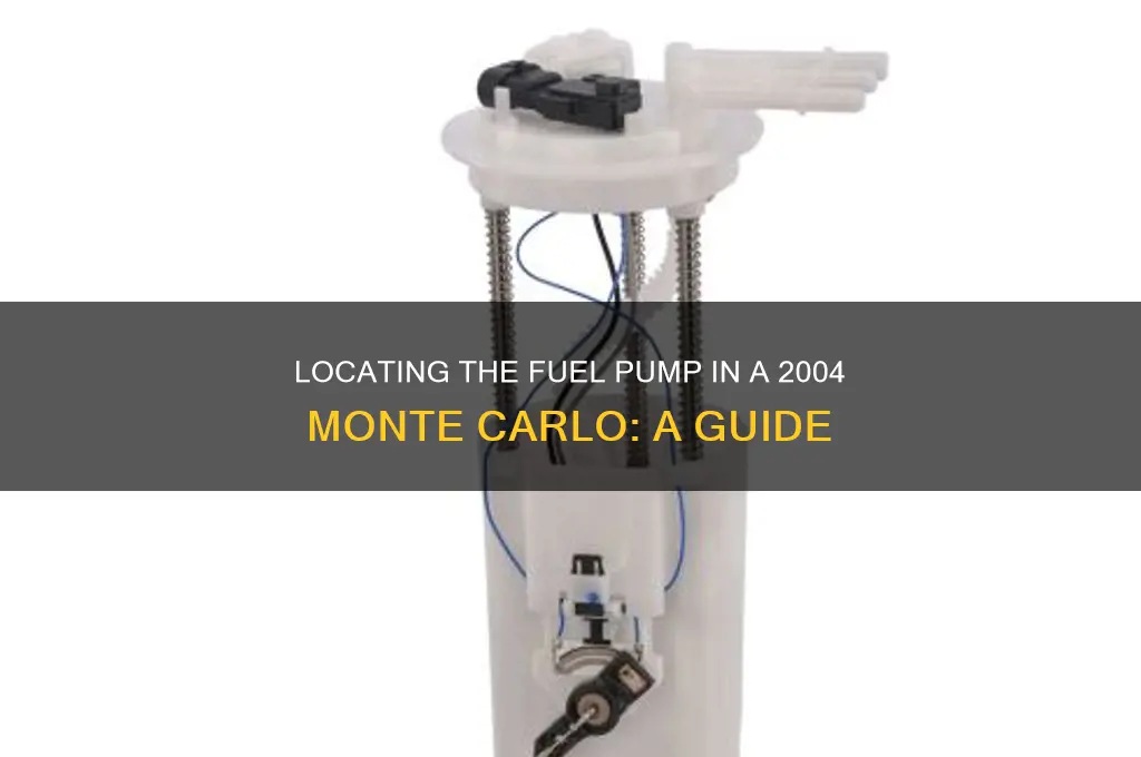 where is the fuel pump on a 2004 monte carlo