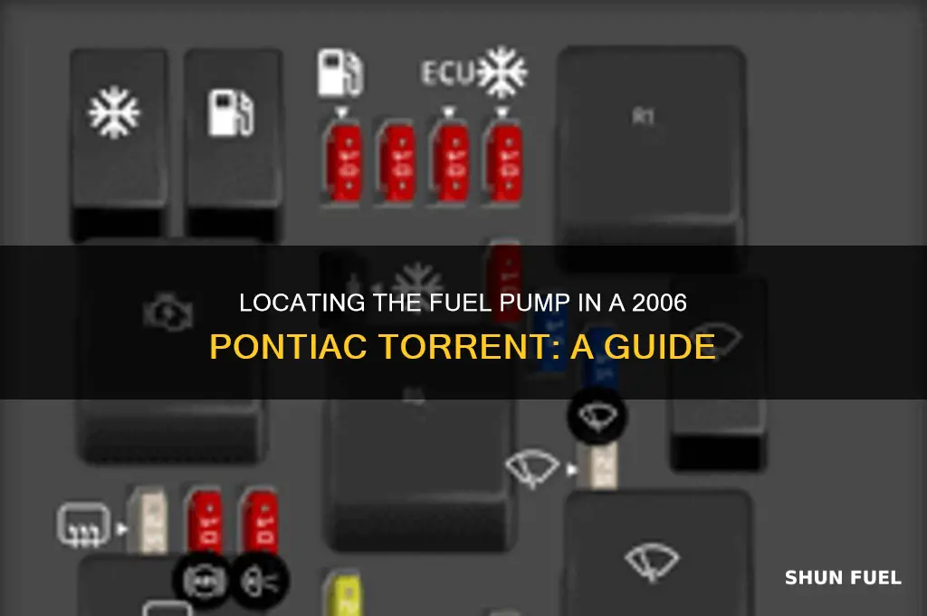 where is the fuel pump on a 2006 poniac torrent
