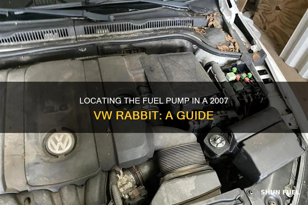 where is the fuel pump on a 2007 vw rabbit