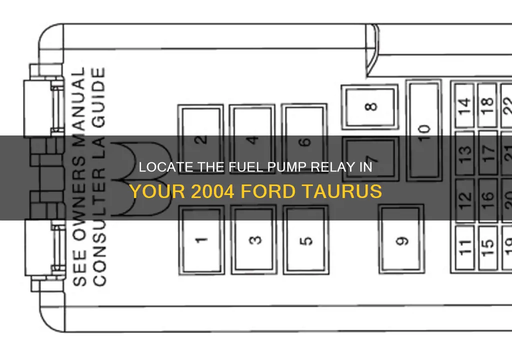 where is the fuel pump relay 2004 taurus