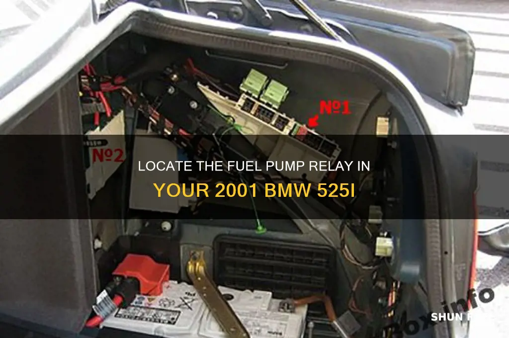 where is the fuel pump relay on a 2001 bmw525i