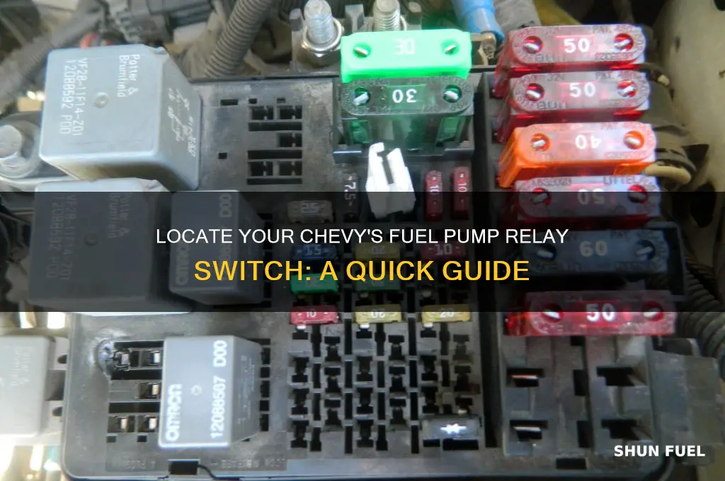 where is the fuel pump relay switch located on chevy