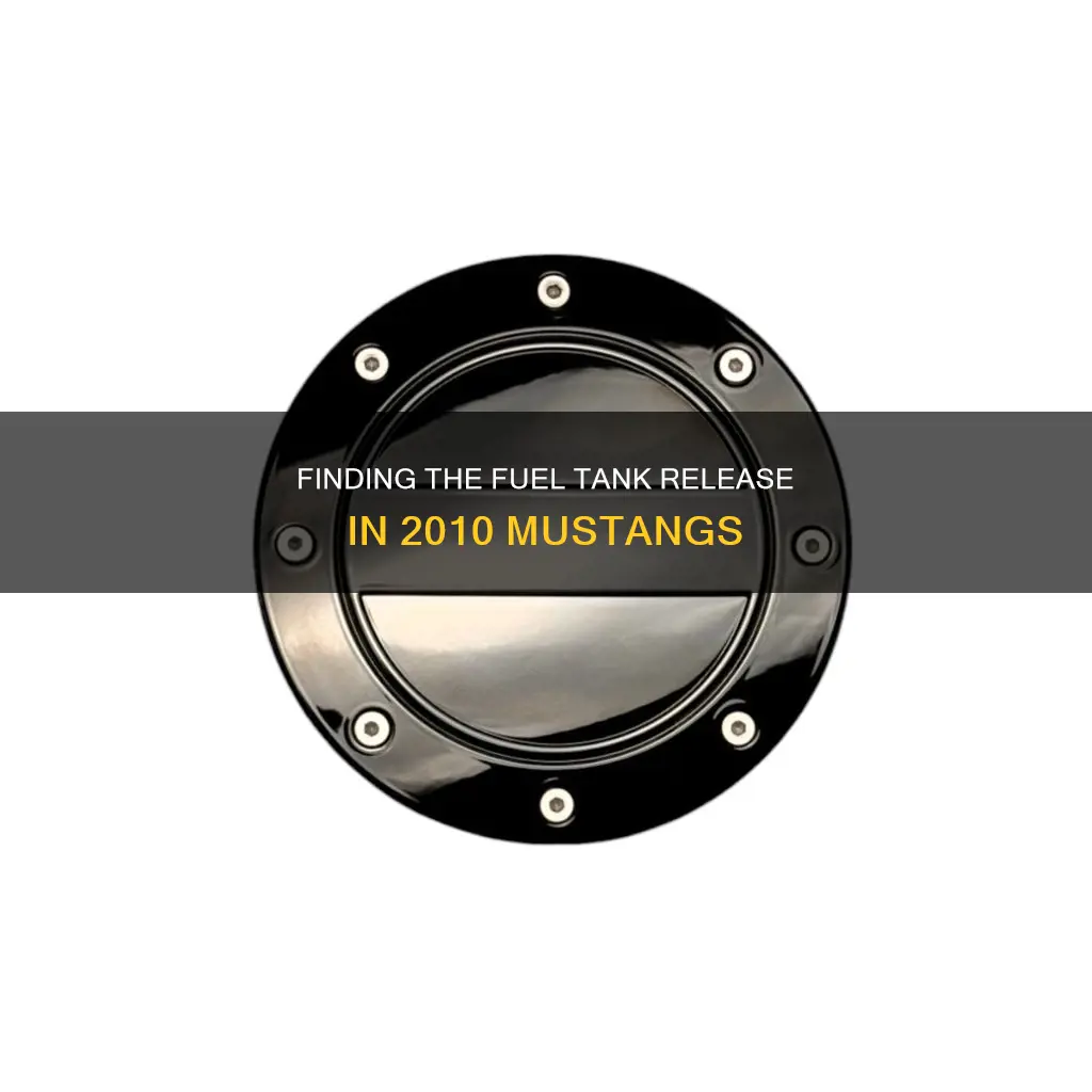 where is the fuel tank release on 2010 mustang