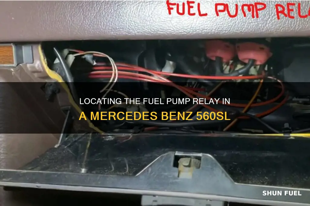 where is the mercedes benz 560sl fuel pump relay