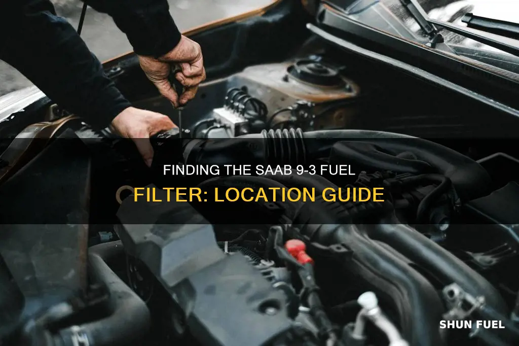 where is the saab 9-3 fuel filter