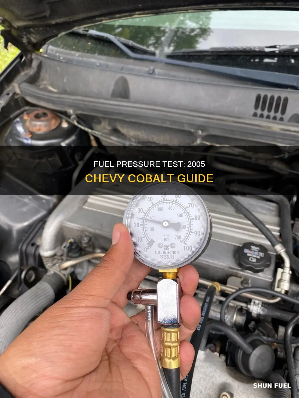 where should 2005 chevy cobalt fuel pressure test be