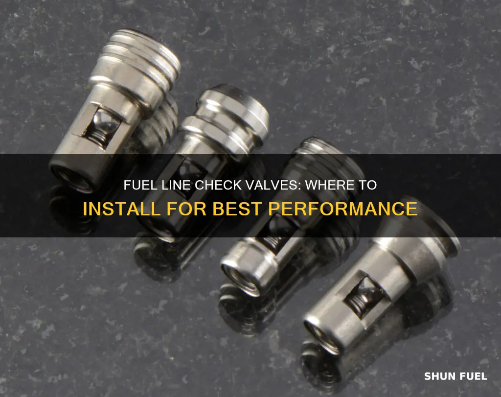 where should a fuel line check valve be installed